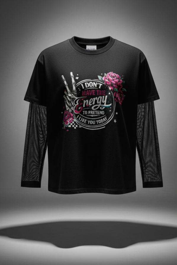 Women’s I Don’t Have the Energy sunfade long sleeve graphic T-shirt