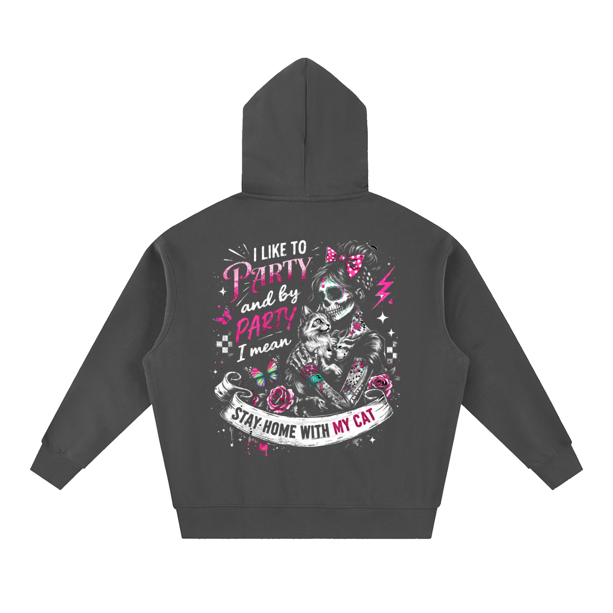 Women’s I Like to Party Oversized Boxy Fleece Hoodie