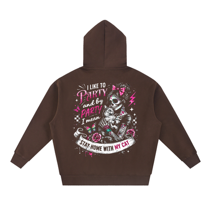 Women’s I Like to Party Oversized Boxy Fleece Hoodie