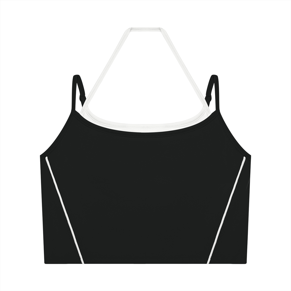 Women's Layered Yoga Tank Top in black with white
