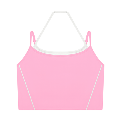 Women's Layered Yoga Tank Top in pink with white