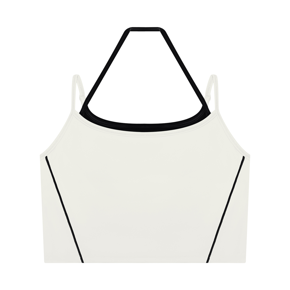 Women's Layered Yoga Tank Top in white gray with black