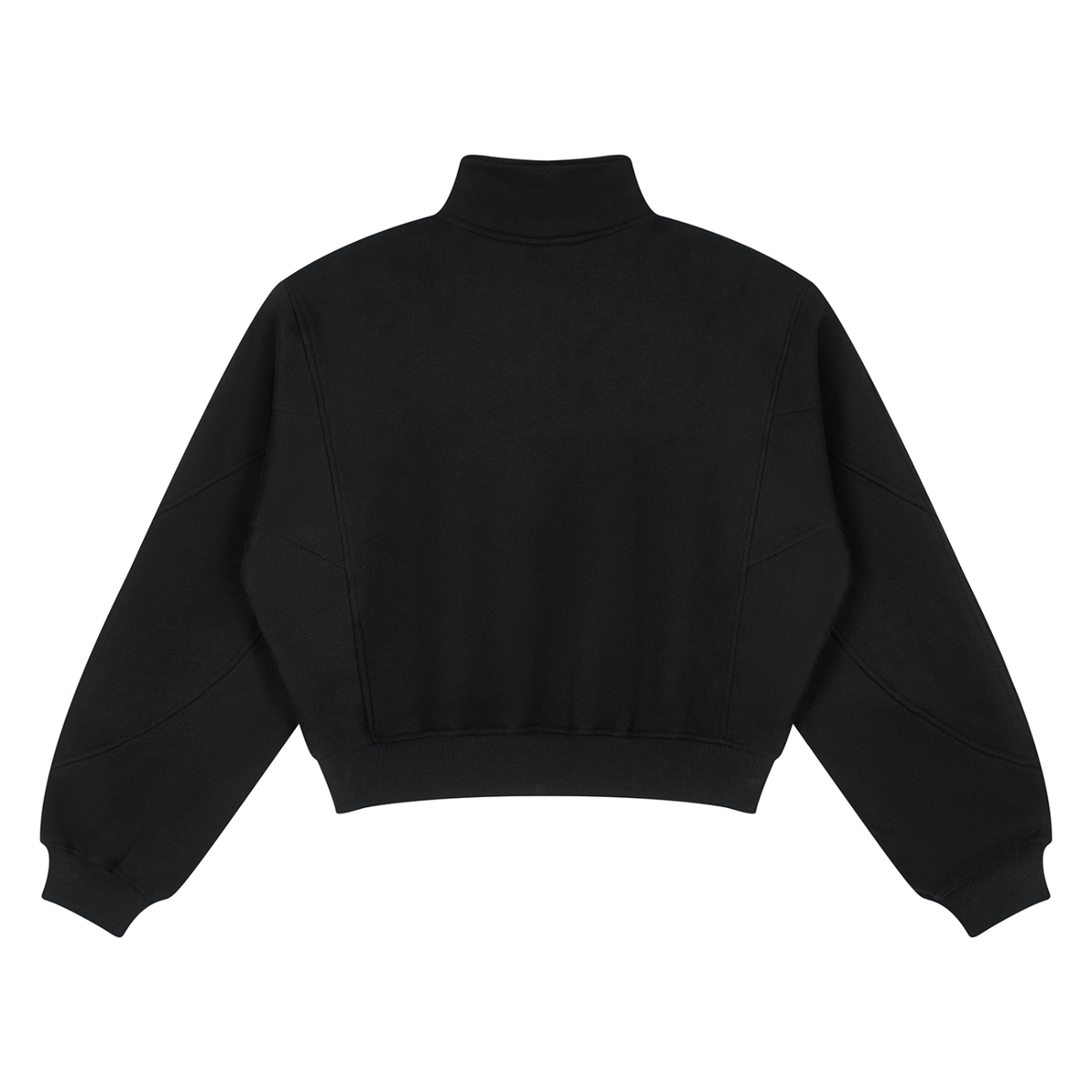 Women's Loose Fleece Quarter-Zip Sweatshirt in black, alternate angle