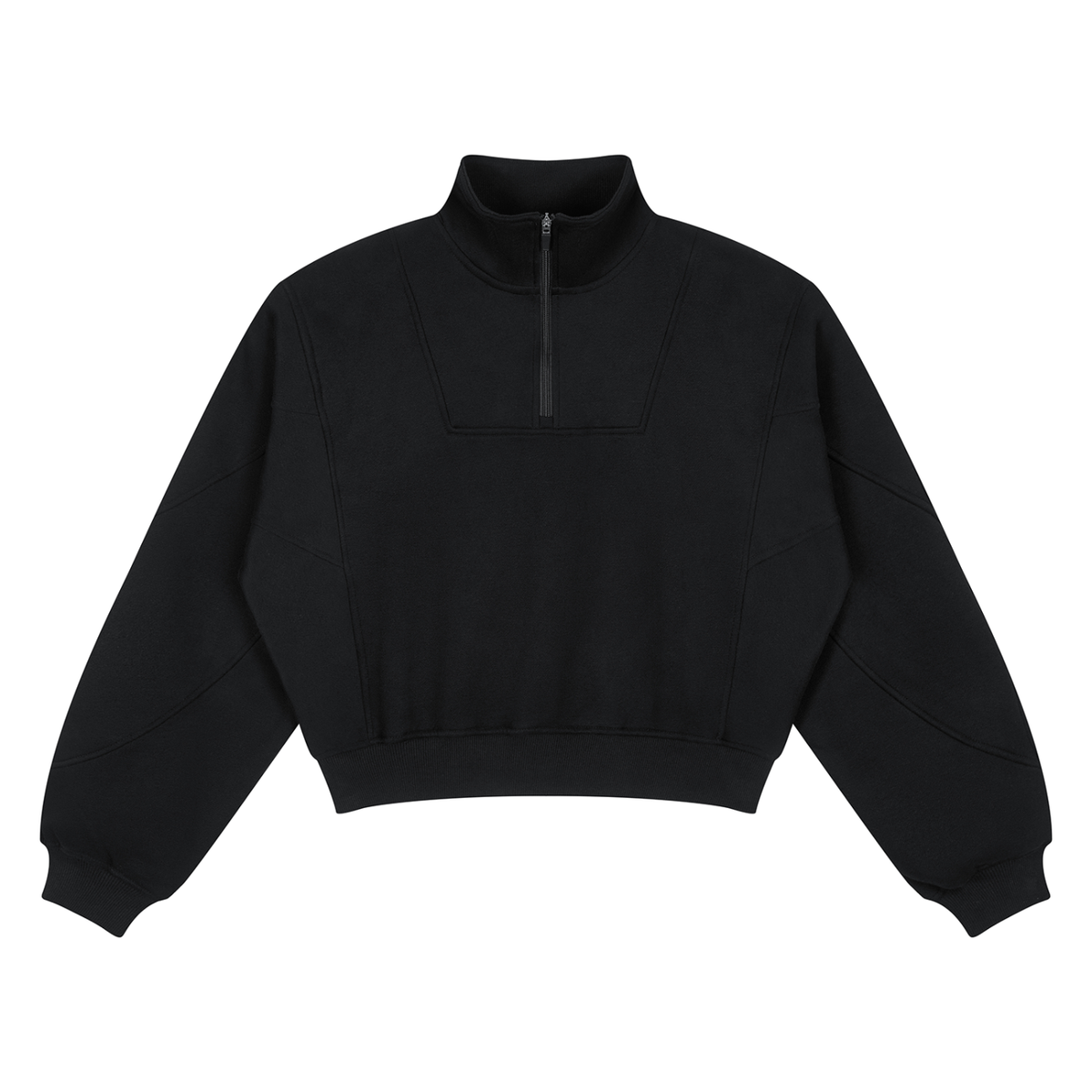 Women's Loose Fleece Quarter-Zip Sweatshirt in black