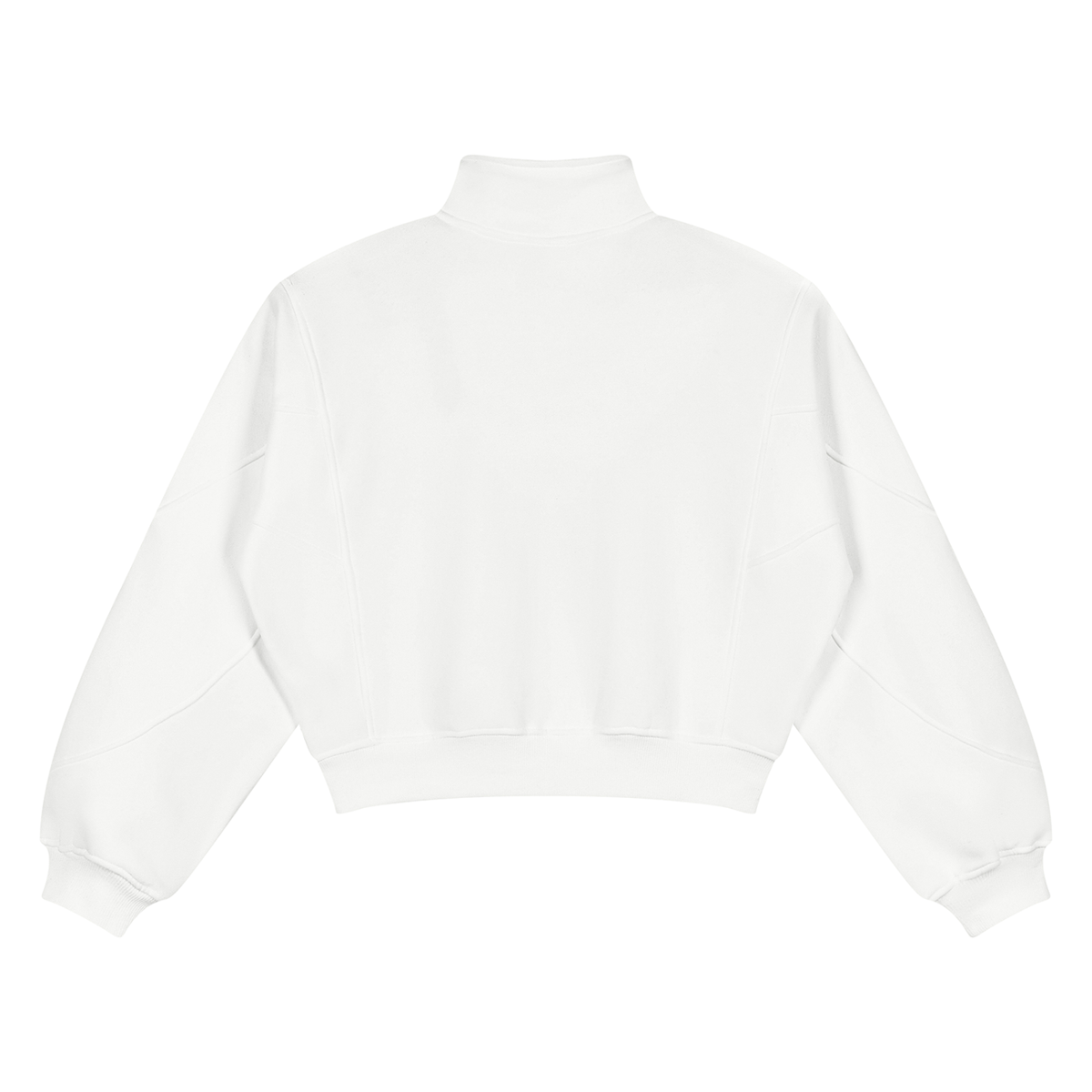 Women's Loose Fleece Quarter-Zip Sweatshirt in white, alternate angle