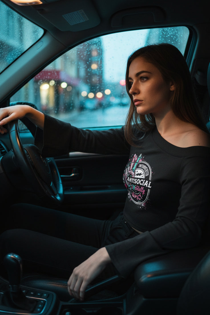 Women’s Mentally Spicy Off-Shoulder Bell Sleeve Top