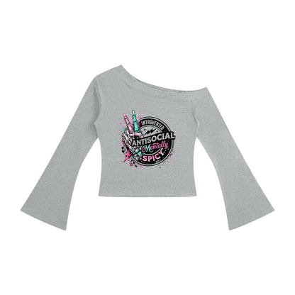 Women’s Mentally Spicy Off-Shoulder Bell Sleeve Top