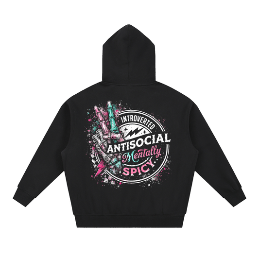 Women’s Mentally Spicy Oversized Boxy Fleece Hoodie