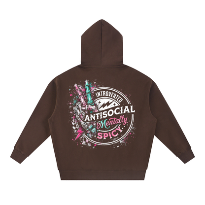 Women’s Mentally Spicy Oversized Boxy Fleece Hoodie