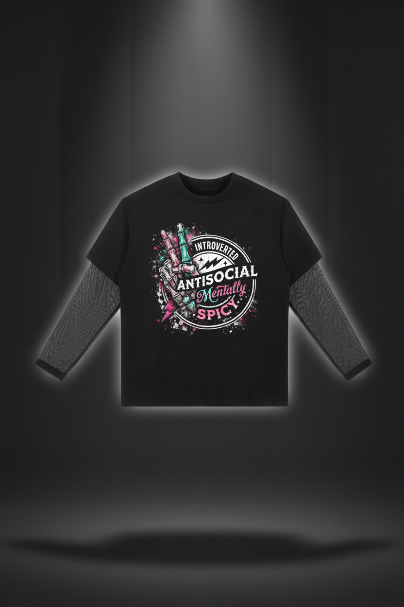 Women’s Mentally Spicy sunfade layer long sleeve graphic T-shirt
