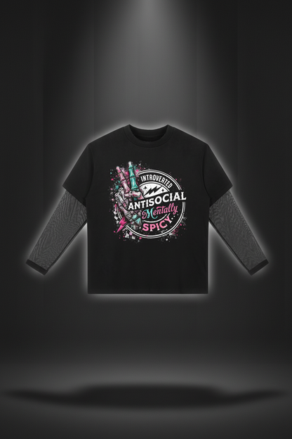 Women’s Mentally Spicy sunfade layer long sleeve graphic T-shirt