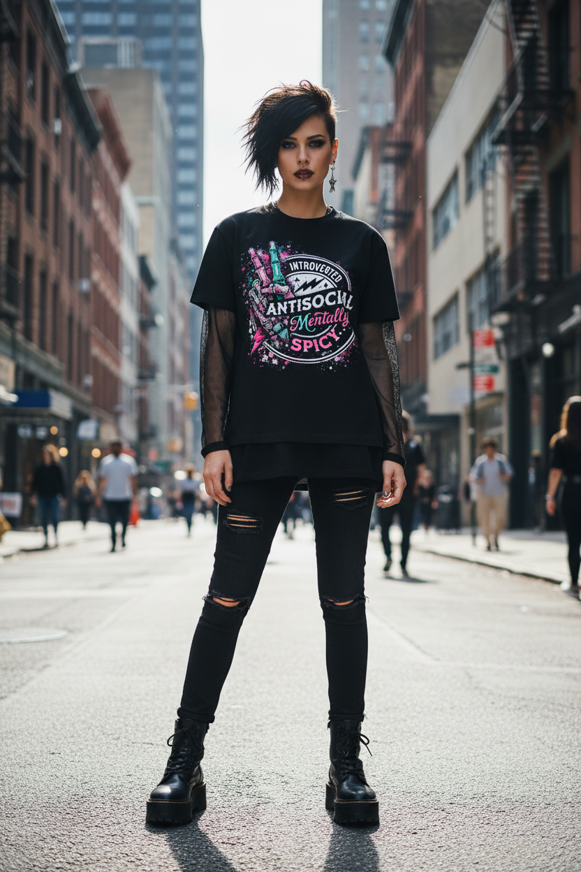 Women’s Mentally Spicy Sunfade Layer Long Sleeve T-Shirt