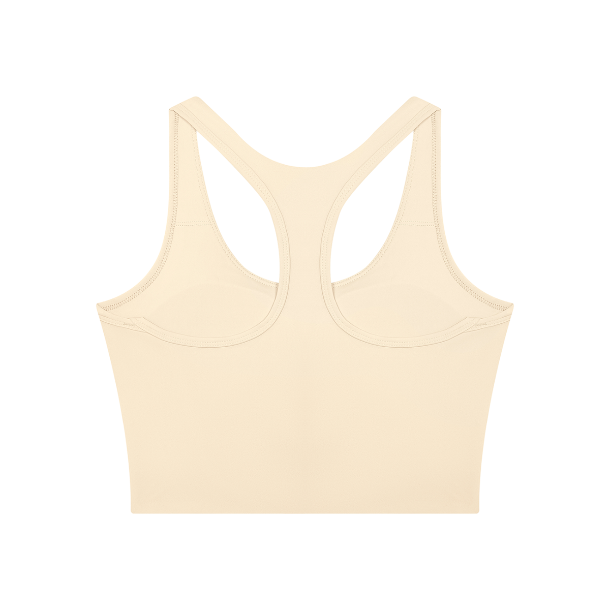 Women's Mesh Color Block Yoga Tank Top in apricot with light pink, alternate angle