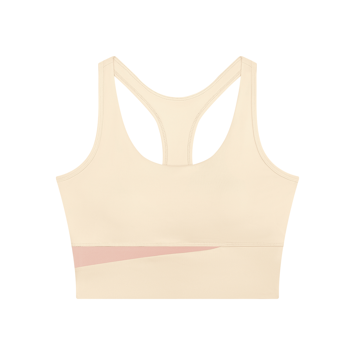 Women's Mesh Color Block Yoga Tank Top in apricot with light pink
