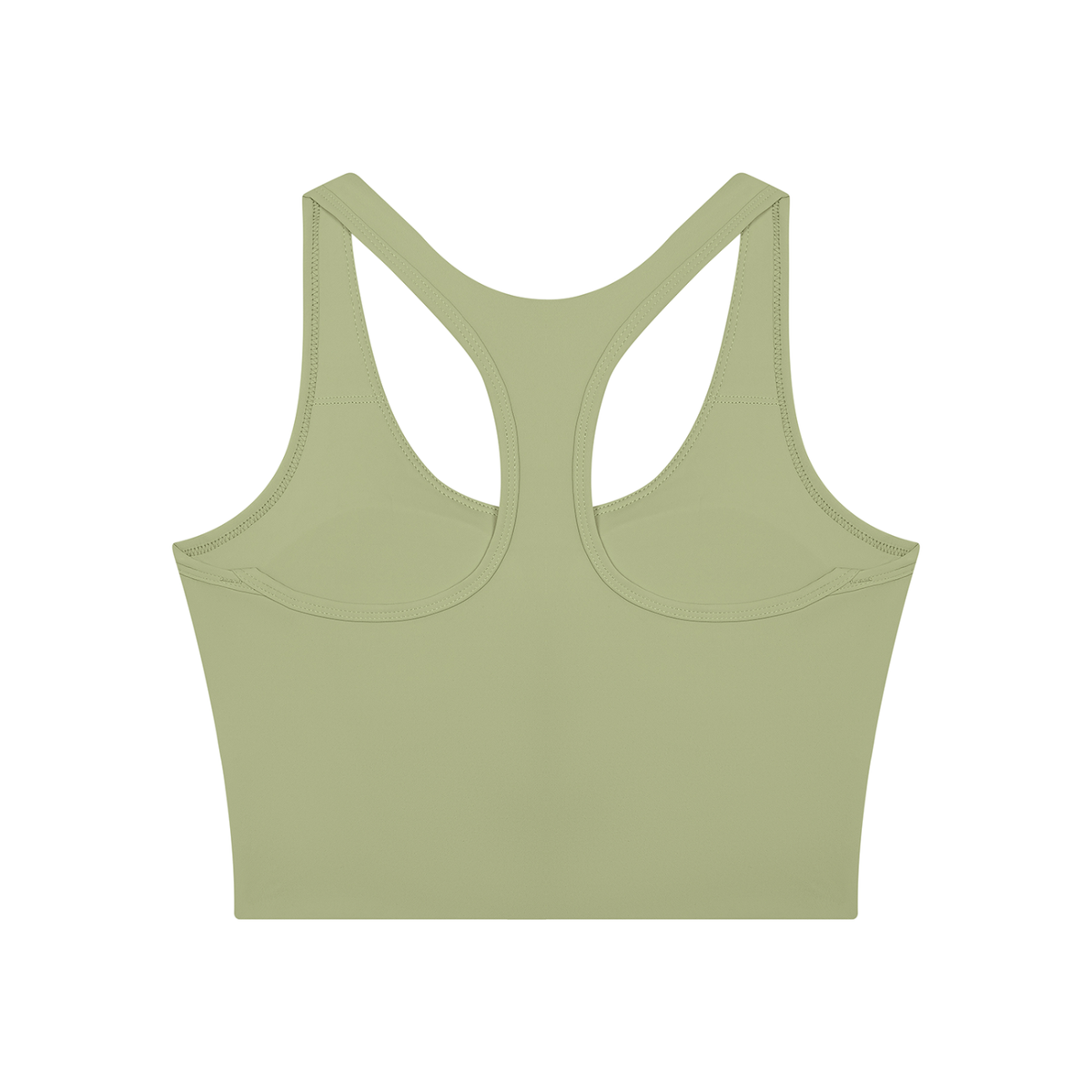 Women's Mesh Color Block Yoga Tank Top in bean green with dark gray, alternate angle