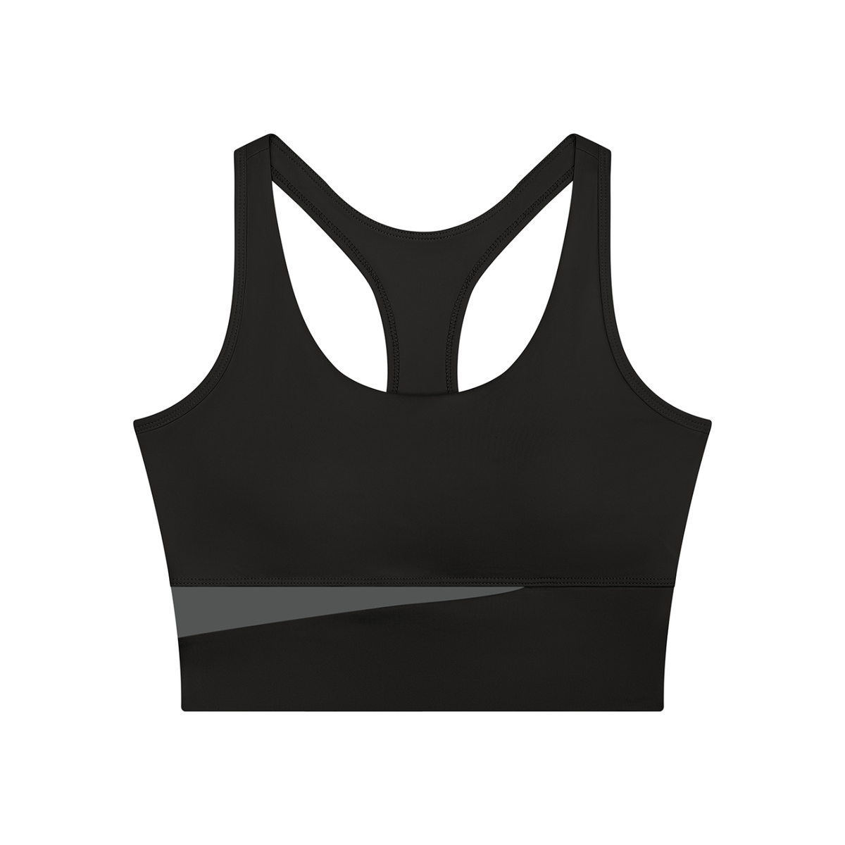 Women's Mesh Color Block Yoga Tank Top in black with dark gray