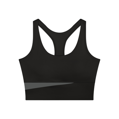 Women's Mesh Color Block Yoga Tank Top in black with dark gray
