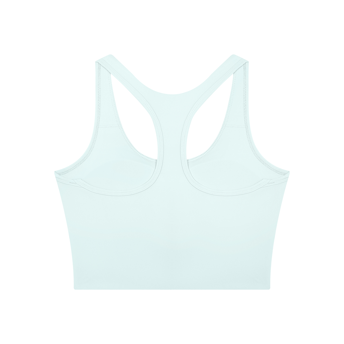 Women's Mesh Color Block Yoga Tank Top in light blue with light gray, alternate angle