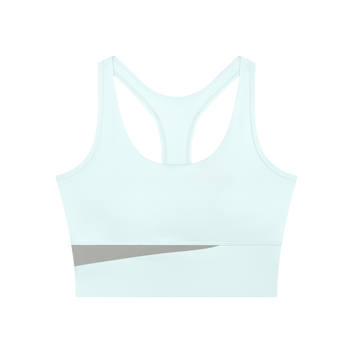 Women's Mesh Color Block Yoga Tank Top in light blue with light gray