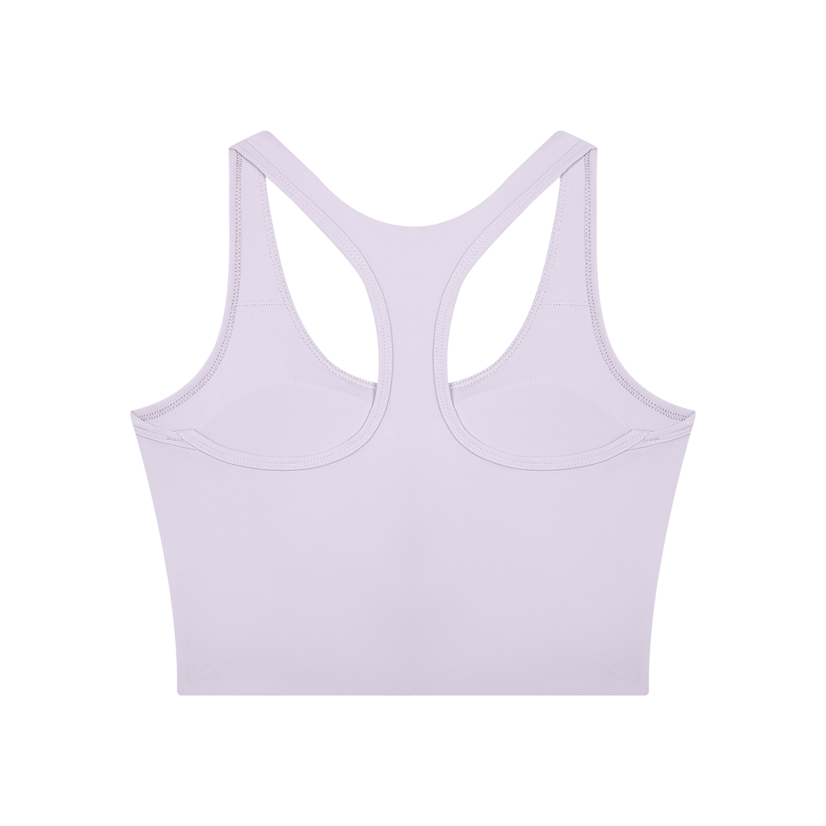 Women's Mesh Color Block Yoga Tank Top in light purple with deep purple, alternate angle
