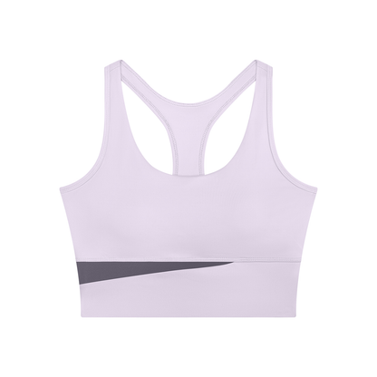 Women's Mesh Color Block Yoga Tank Top in light purple with deep purple