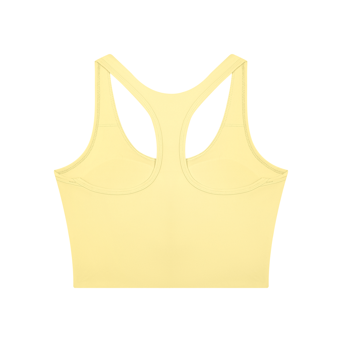 Women's Mesh Color Block Yoga Tank Top in light yellow with light gray, alternate angle