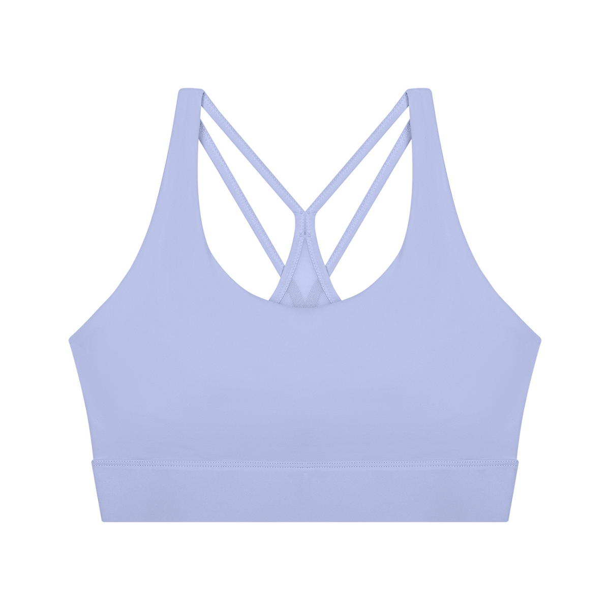 Women's Mesh Panel Cropped Yoga Sports Bra in lavender