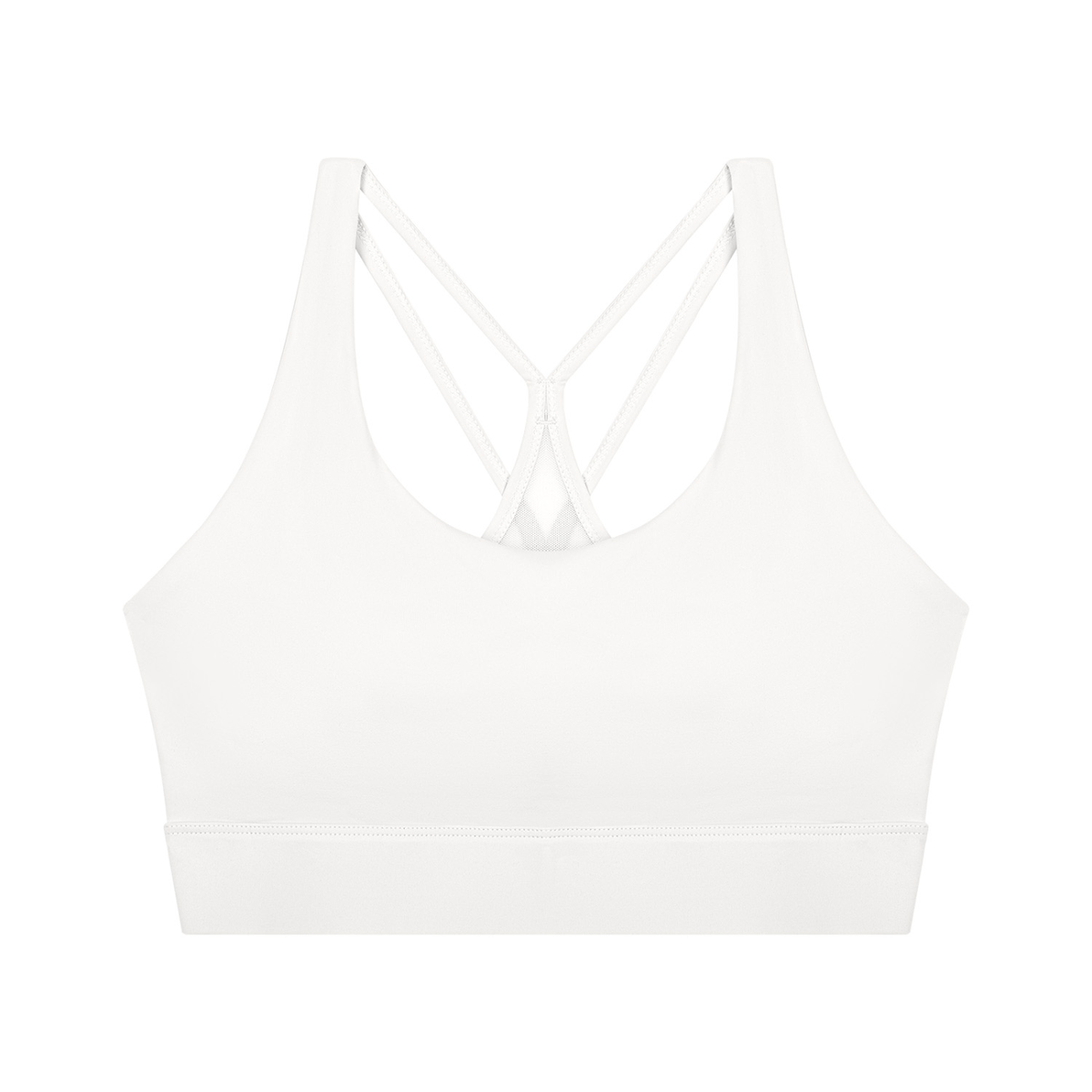 Women's Mesh Panel Cropped Yoga Sports Bra in white