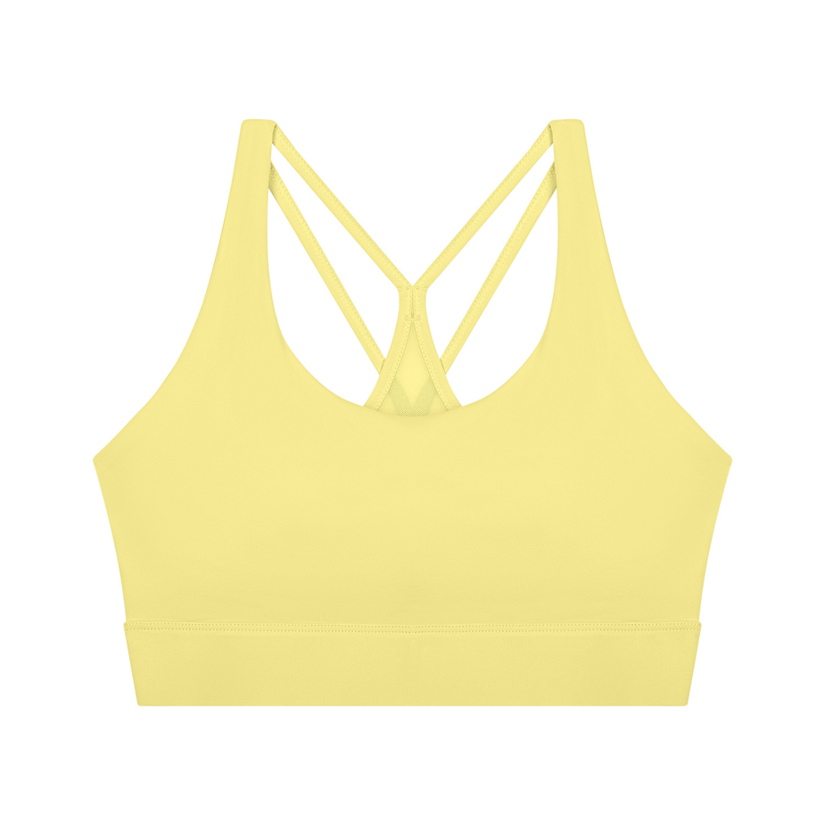 Women's Mesh Panel Cropped Yoga Sports Bra in yellow