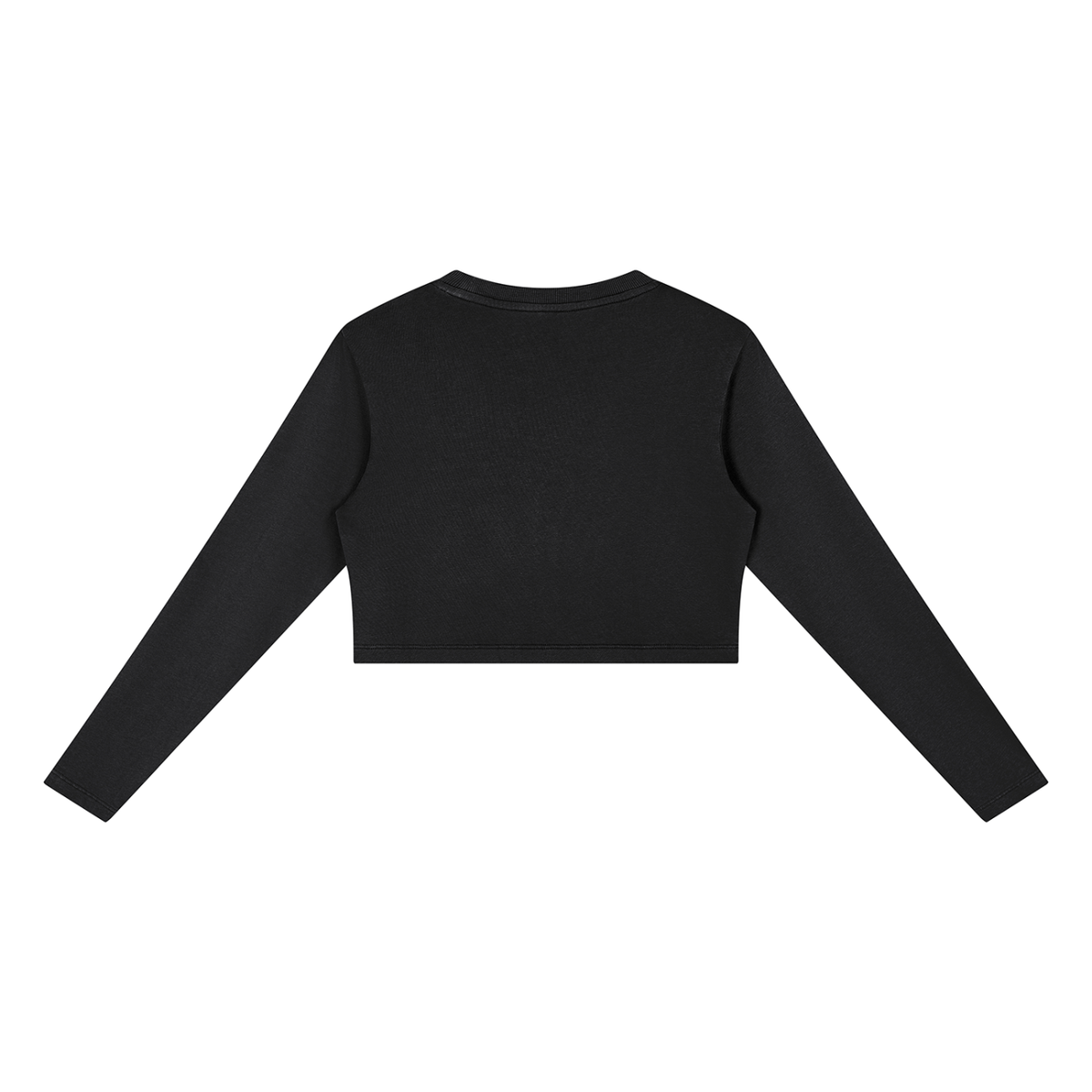 Women's Mineral Wash Crop Sweatshirt in black, alternate angle