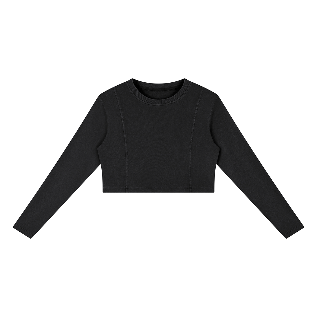 Women's Mineral Wash Crop Sweatshirt in black