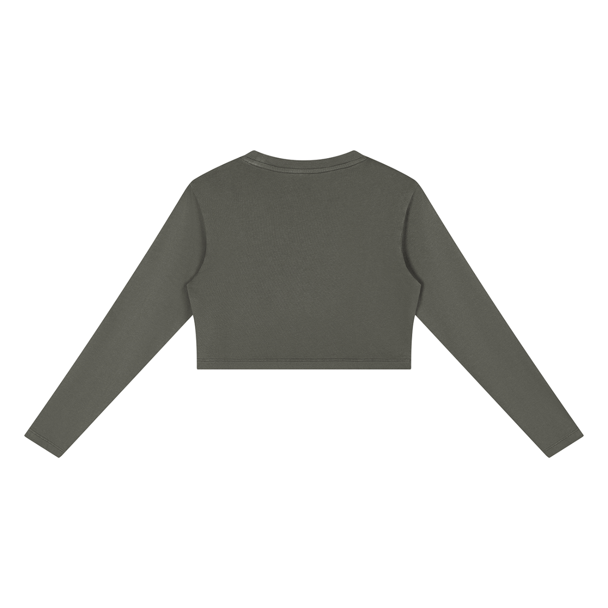 Women's Mineral Wash Crop Sweatshirt in dark gray, alternate angle