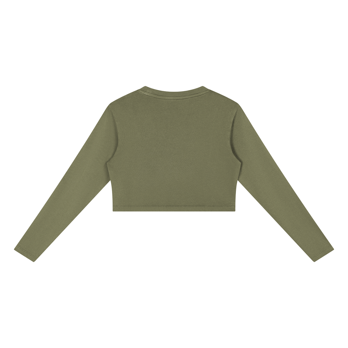 Women's Mineral Wash Crop Sweatshirt in green, alternate angle
