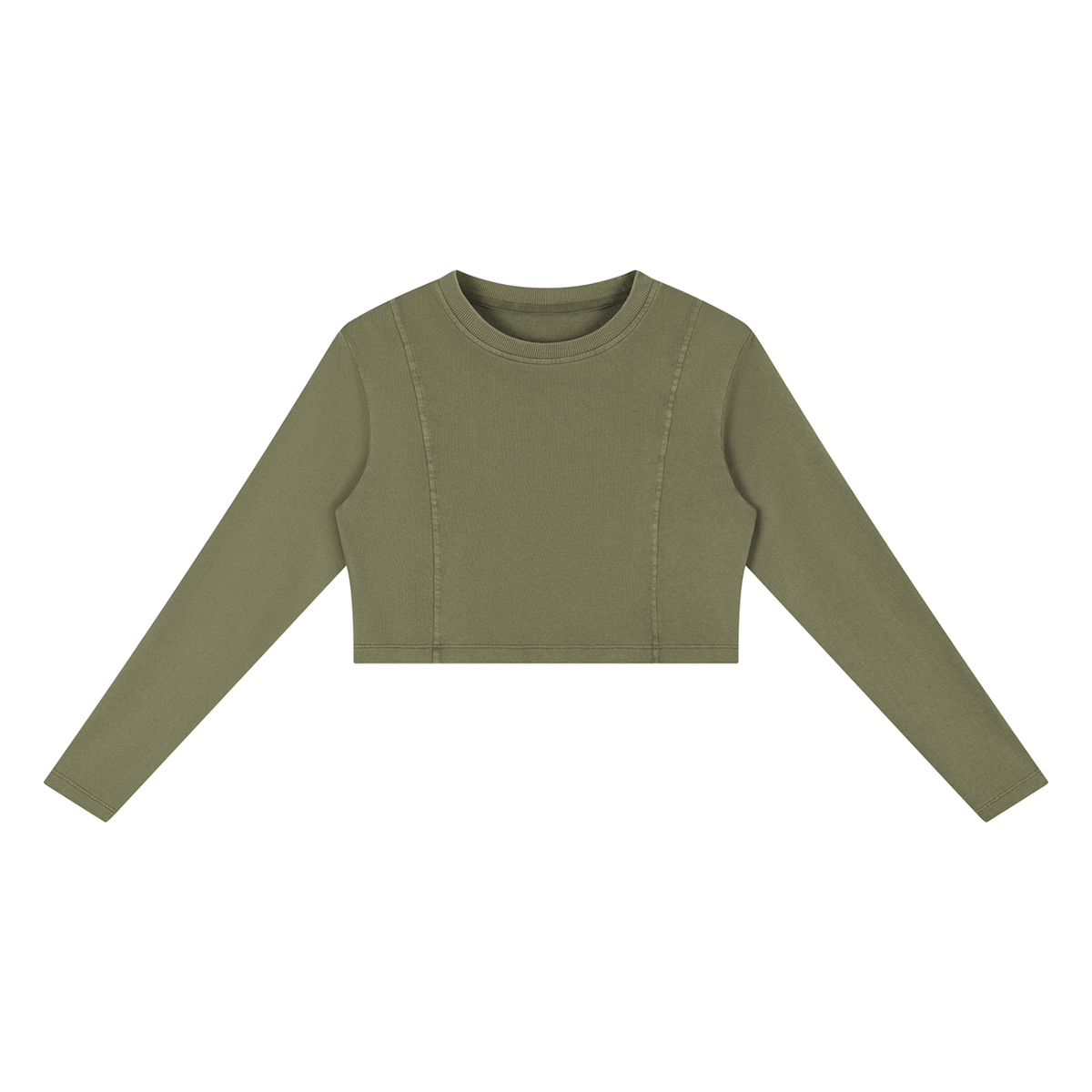 Women's Mineral Wash Crop Sweatshirt in green