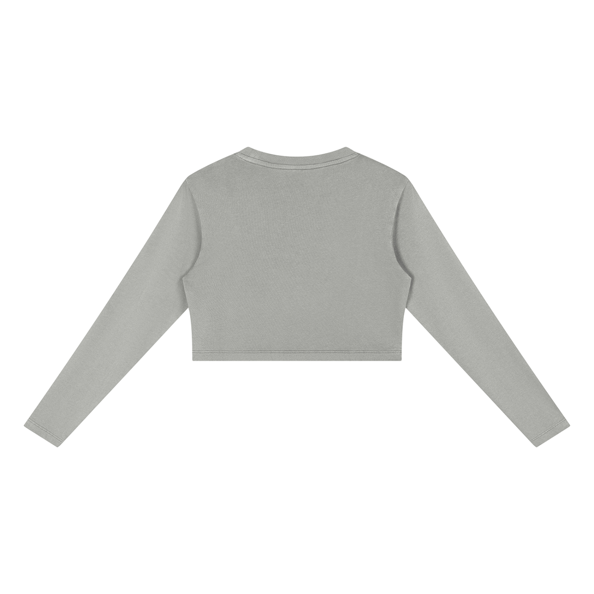 Women's Mineral Wash Crop Sweatshirt in light gray, alternate angle