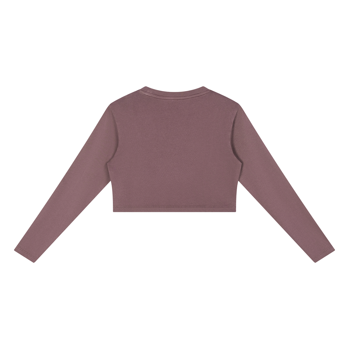 Women's Mineral Wash Crop Sweatshirt in plum purple, alternate angle