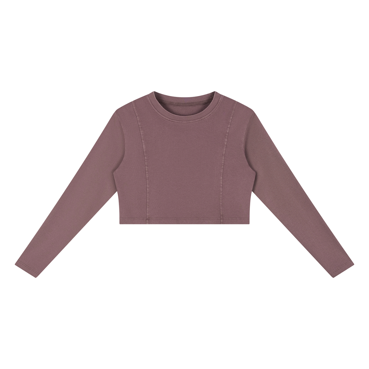 Women's Mineral Wash Crop Sweatshirt in plum purple