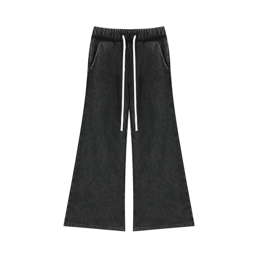 Women's Mineral Wash Flared Leg Sweatpants in black