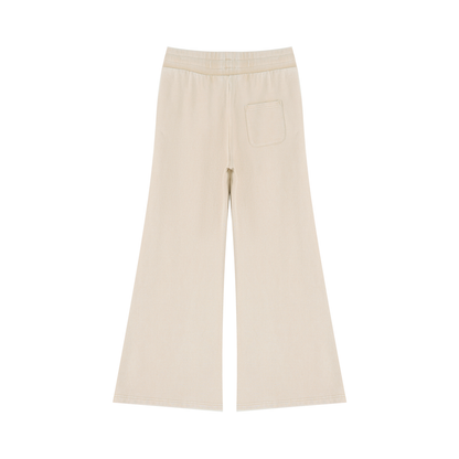 Women's Mineral Wash Flared Leg Sweatpants in light apricot, alternate angle