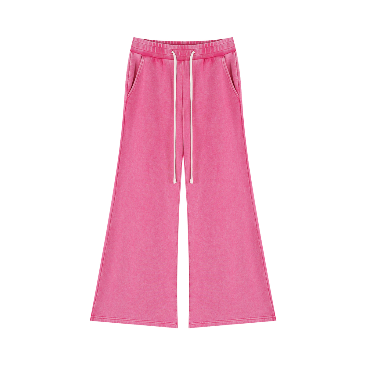 Women's Mineral Wash Flared Leg Sweatpants in rose red