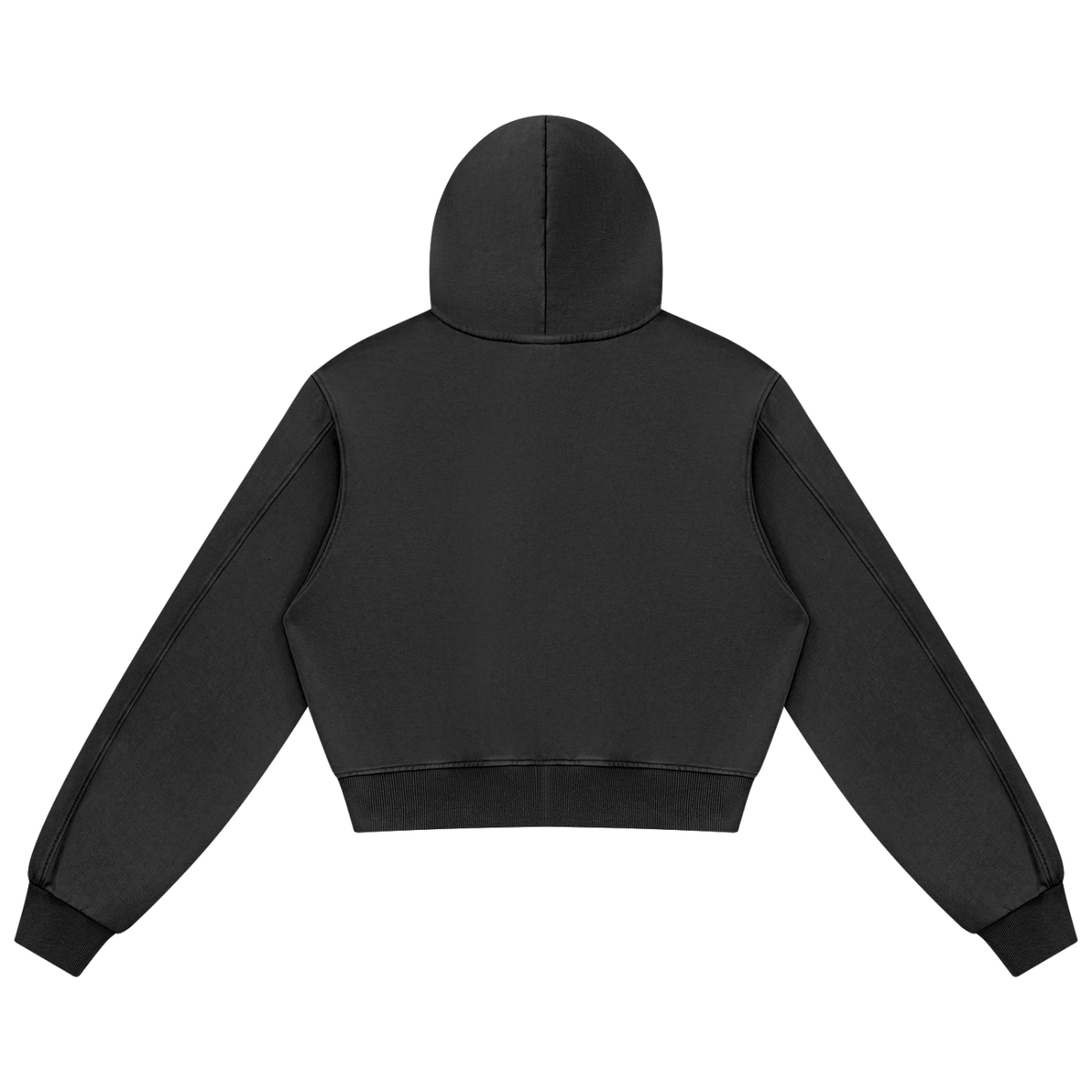 Women's Mineral Wash Full Zip Hoodie in black, alternate angle