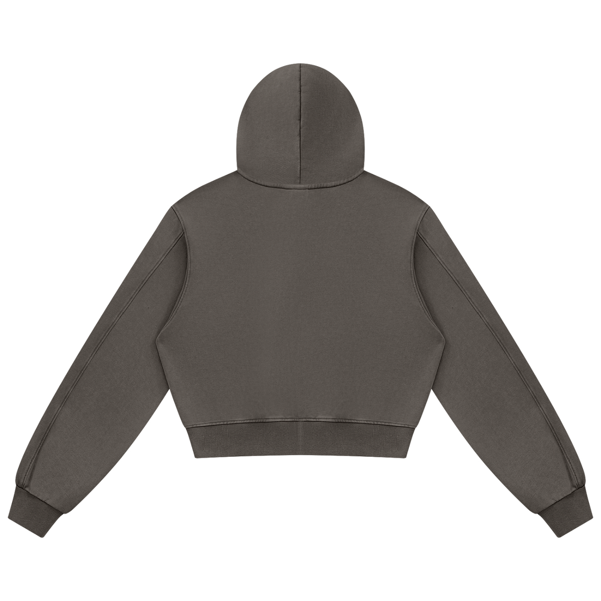 Women's Mineral Wash Full Zip Hoodie in coffee, alternate angle