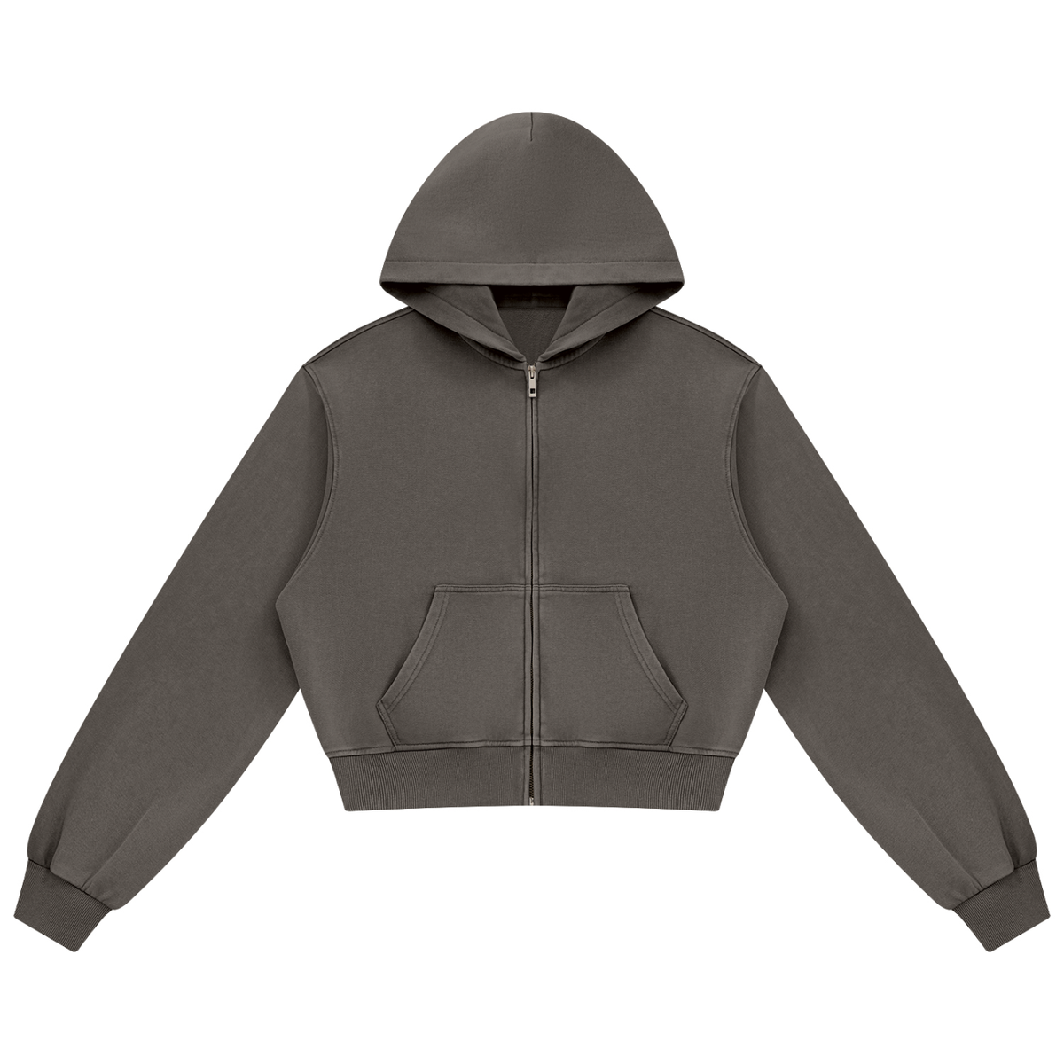 Women's Mineral Wash Full Zip Hoodie in coffee