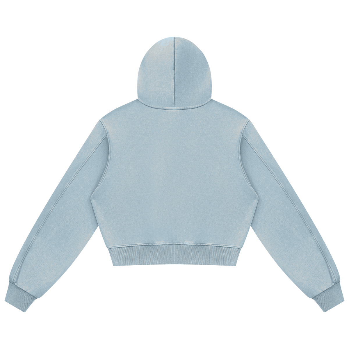 Women's Mineral Wash Full Zip Hoodie in haze blue, alternate angle