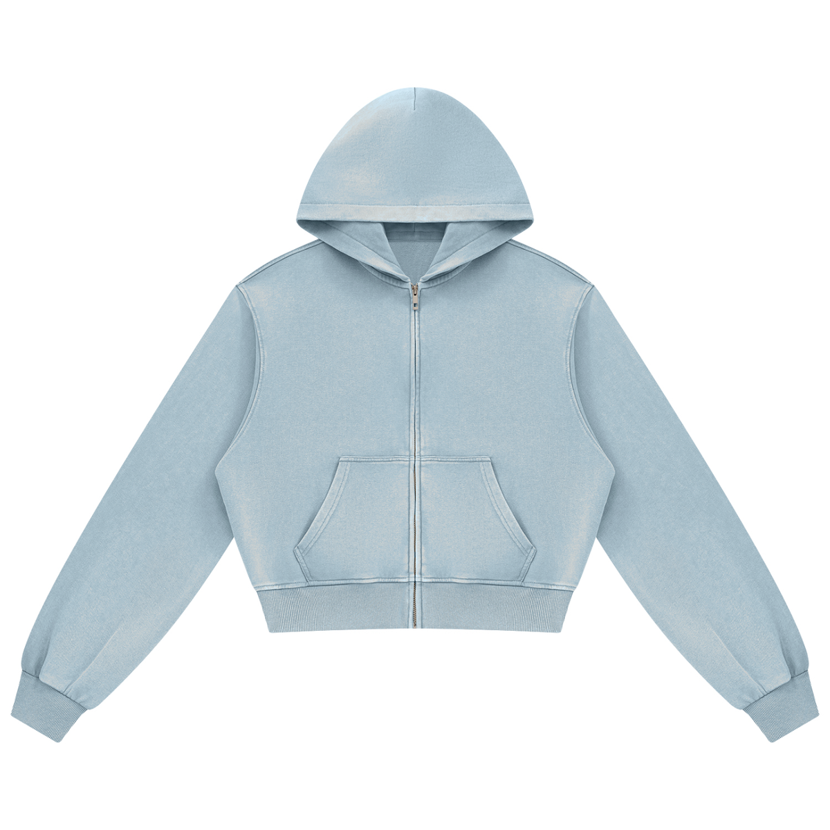 Women's Mineral Wash Full Zip Hoodie in haze blue