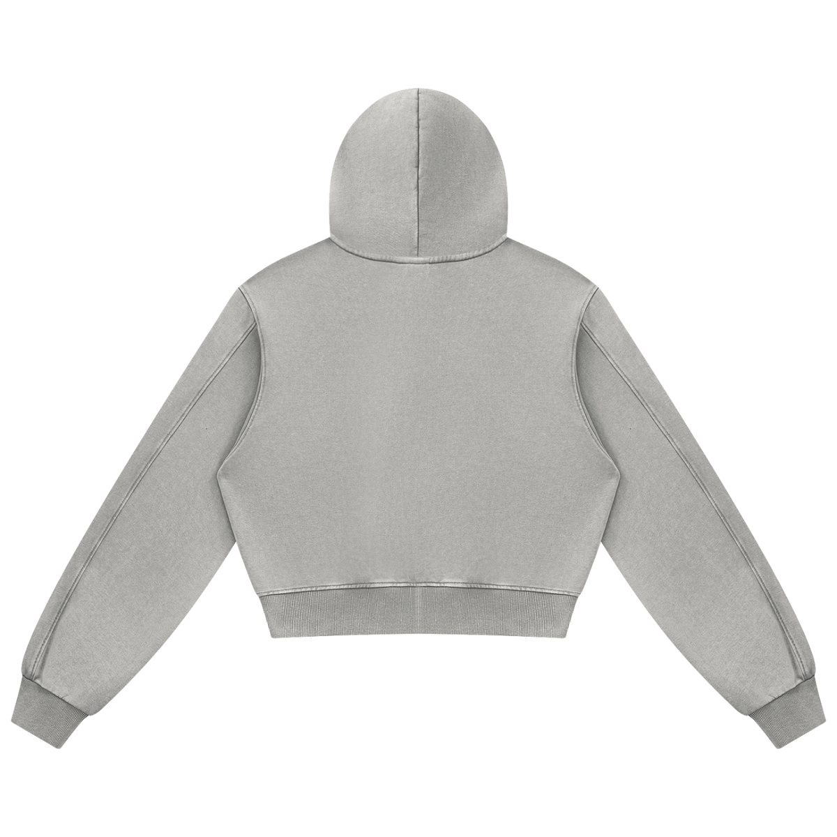 Women's Mineral Wash Full Zip Hoodie in light gray, alternate angle