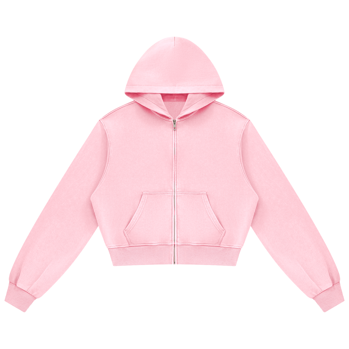 Women's Mineral Wash Full Zip Hoodie in pink