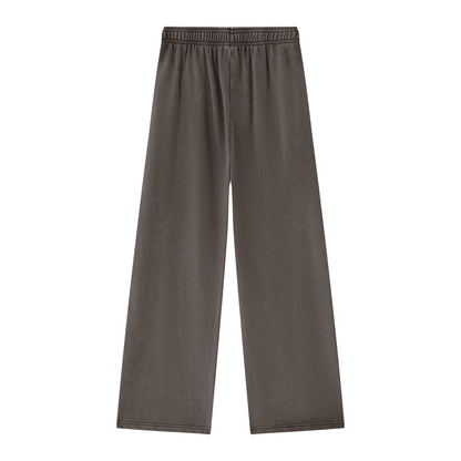 Women's Mineral Wash Straight Sweatpants in coffee, alternate angle