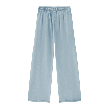 Women's Mineral Wash Straight Sweatpants in haze blue, alternate angle