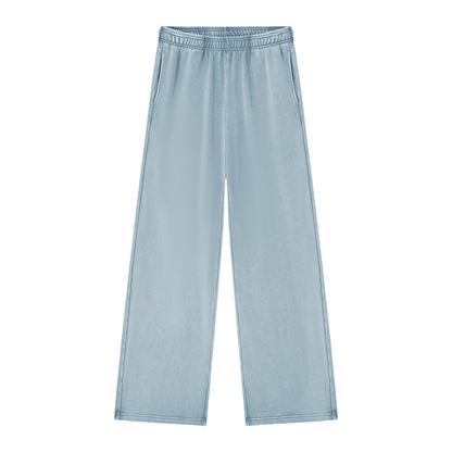 Women's Mineral Wash Straight Sweatpants in haze blue